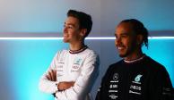 Lewis Hamilton y George Russell, pilotos de Mercedes para la Temporada 2022 de la F1.