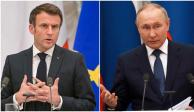 Emmanuel Macron, presidente de Francia y Vladimir Putin, presidente de Rusia.