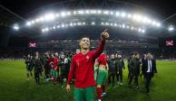Cristiano Ronaldo celebra el pase de Portugal a la Copa del Mundo Qatar 2022.