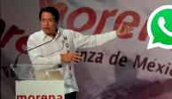 Mario Delgado, dirigente nacional de Morena, denuncia amenazas por WhatsApp.