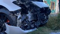 Así quedó el carro de Daniela Solís, futbolista del Monterrey, tras recibir el impacto de una camioneta.