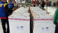 Arriban a México 288 mil vacunas pediátricas contra COVID-19 donadas por Corea del Sur.