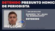Capturan al presunto asesino del periodista Ernesto Méndez