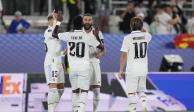 Futbolistas del Real Madrid festejan un gol en la Supercopa de Europa, ante el Eintracht Frankfurt, el pasado 10 de agosto.