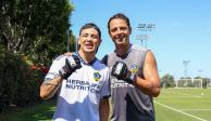 Brandon Moreno y Javier "Chicharito" Hernández convivieron en el entrenamiento del LA Galaxy.