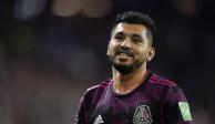 Jesús "Tecatito" Corona lamenta una jugada durante un partido de la Selección Mexicana en la eliminatoria hacia Qatar 2022.