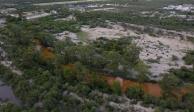 Derivado de la extracción de agua del pozo de la mina "El Pinabete", el Río Sabinas comenzó a tornarse color naranja.