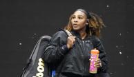 Serena Williams a su llegada al partido de primera ronda de US Open ante Danka Kovinic.