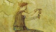 Joven rellenando una ampolla de perfume, siglo I d. C., Museo Nacional Romano.