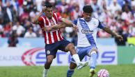Una acción del Puebla vs Chivas, repesca del Apertura 2022 de la Liga MX.