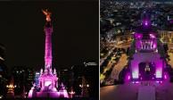 Monumentos de CDMX se iluminan de rosa por Día Mundial Contra el Cáncer de Mama (FOTOS).