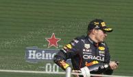 Max Verstappen celebra su histórica victoria en el Gran Premio de México de F1.