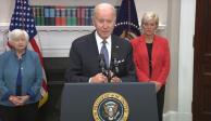Joe Biden, presidente de Estados Unidos, durante conferencia de prensa este lunes.