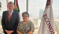 Raquel Buenrostro, secretaría de Economía, se reunió con el embajador de Canadá en México, Graeme C. Clark, este lunes