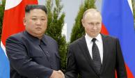 En la imagen: Kim Jong Un, líder de Corea del Norte (izq.) y Vladimir Putin, presidente de Rusia (der.).
