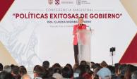 La jefa de Gobierno de la CDMX, Claudia Sheinbaum, durante su conferencia magistral ‘’Políticas Exitosas de Gobierno”.