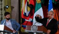 Los presidentes de México y Chile, Andrés Manuel López Obrador y Gabriel Boric, durante el encuentro que tuvieron este miércoles.&nbsp;<br>