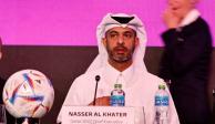 Nasser Al Khater, jefe del Comité Organizador de Qatar 2022, durante una conferencia de prensa.