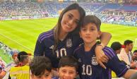Antonella Rocuzzo y los hijos de Lionel Messi