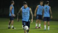 Rodrigo de Paul, en un entrenamiento con Argentina.