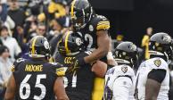 Jugadores de los Steelers festejan una anotación en su duelo de la Semana 14 de la NFL, contra Ravens, el pasado 11 de diciembre.