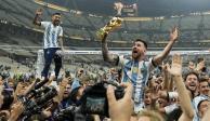 Lionel Messi celebra la obtención de la Copa del Mundo Qatar 2022.