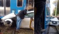 Choque entre unidad del Tren Ligero y auto deja un lesionado en calzada México-Xochimilco