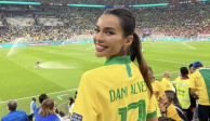Joana Sanz, esposa de Dani Alves, durante un partido de Brasil en el Mundial de Qatar 2022.