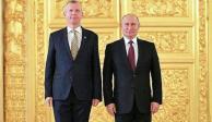 El embajador de Estonia, Margus Laidre, junto al presidente de Rusia, Vladimir Putin