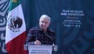 Presidente López Obrador, durante su discurso en Temixco, Morelos.