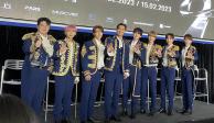 Super Junior en conferencia de prensa en la Arena CDMX