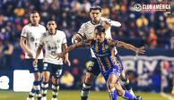 Una acción del Atlético de San Luis vs América, Jornada 7 del Clausura 2023 de la Liga MX