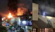 Se registró un incendio en una parroquia ubicada en Tecacalo, col. Adolfo Ruiz Cortínez, Coyoacán