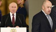 Guerra en Ucrania. A la izquierda el presidente de Rusia, Vladimir Putin, a la derecha,  Yevgeni Prigozhin, líder fundador del grupo Wagner