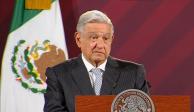 Andrés Manuel López Obrador, Presidente de México, durate una conferencia matutina en Palacio Nacional.