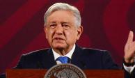 El Presidente de México, Andrés Manuel López Obrador, en su conferencia diaria matutina desde Palacio Nacional-