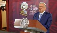 El Presidente Andrés Manuel López Obrador en conferencia de prensa.