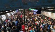 Metro CDMX inició la jornada el martes con aglomeraciones en rutas como la Línea 8, en foto.