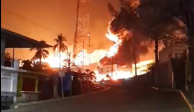 Incendio en la planta  U-100 de la refinería Lázaro Cárdenas de  Minatitlán, Veracruz.