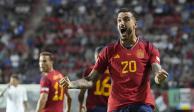 Joselu celebra tras marcar el gol que le dio a España la victoria 2-1 ante Italia en las semifinales de la Liga de Naciones de la UEFA