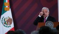 Presidente López Obrador durante la conferencia matutina de este martes.