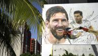 Un mural de Lionel Messi en el vecindario Wynwood de Miami, donde el argentino jugará en la MLS.