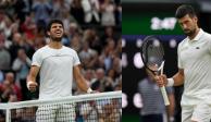 Carlos Alcaraz y Novak Djokovic en Wimbledon
