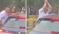 Las imágenes muestran un poco de la agresión contra un automovilista en Churubusco