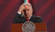 Presidente López Obrador, durante la conferencia matutina de este lunes.