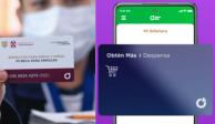 En la app de obtén más sale una tarjeta azul de despensa que funciona para pagar.