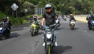 Motociclistas se reúnen en la caseta de Tlalpan, en el marco de una&nbsp;"rodada" en homenaje a "bikers" accidentados en la autopista México-Cuernavaca