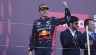 Max Verstappen celebra una de sus victorias en la temporada de Fórmula 1.