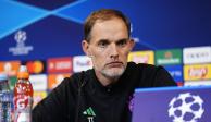 El entrenador del Bayern de Múnich, Thomas Tuchel, asiste a una conferencia de prensa en la Champions League