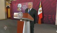 López Obrador esta mañana en Palacio Nacional.